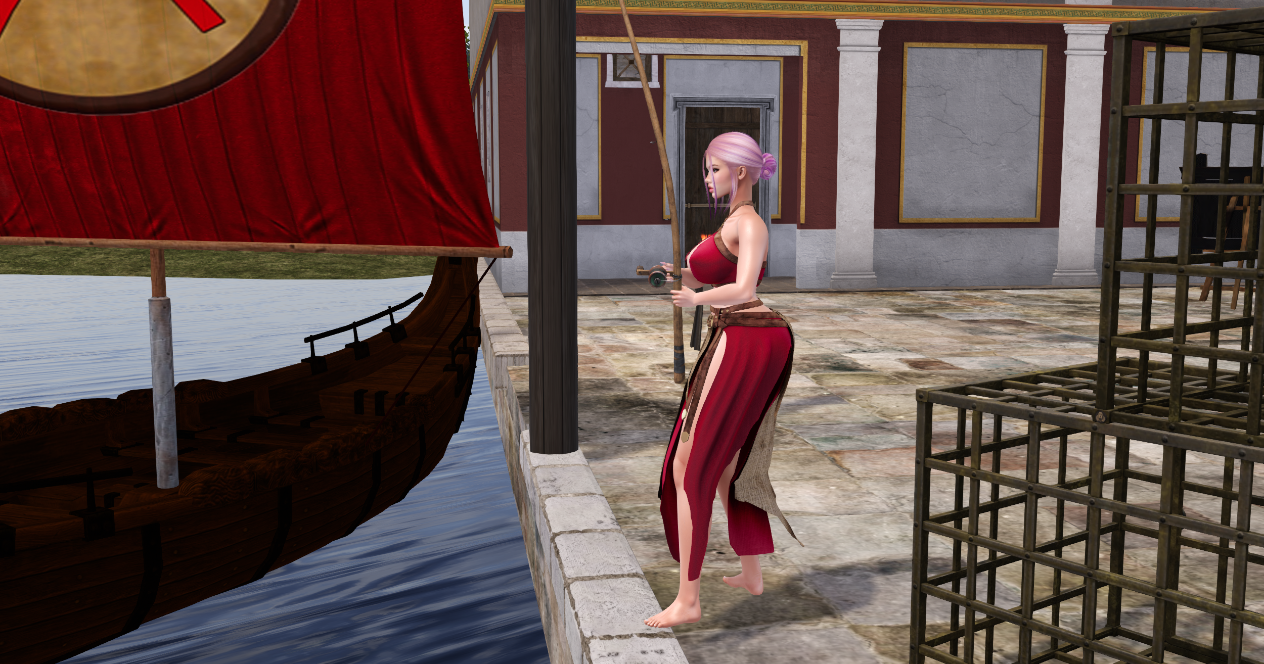 Fishing on the Roman docks